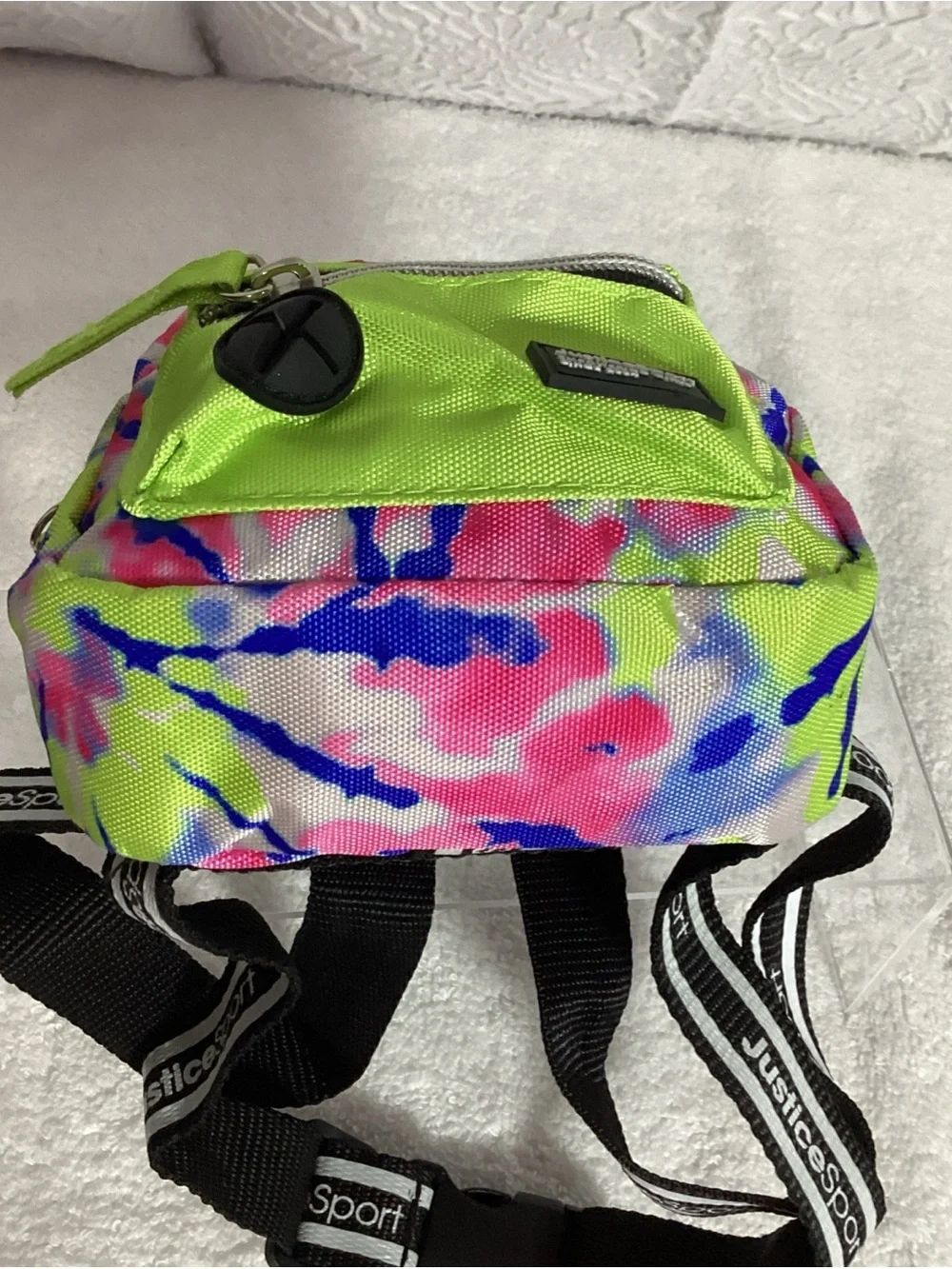Justice Sport XS Pet Tiedye Nylon Wastebag Dispensing Harness Backpack EUC